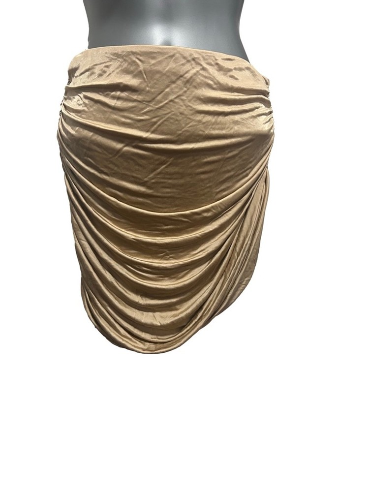 NWT Gauge81 Kanda Draped Stretch Mini Skirt in beige size small Retails $312