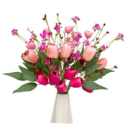 Valentine's Day Gifts: 6-Pack Pink Artificial Flower Picks