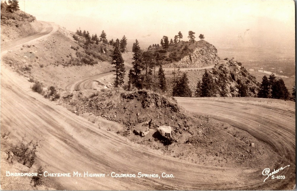 RPPC Broadmoor-Cheyenne Mt. Highway Colorado Springs CO Vintage Postcard D71