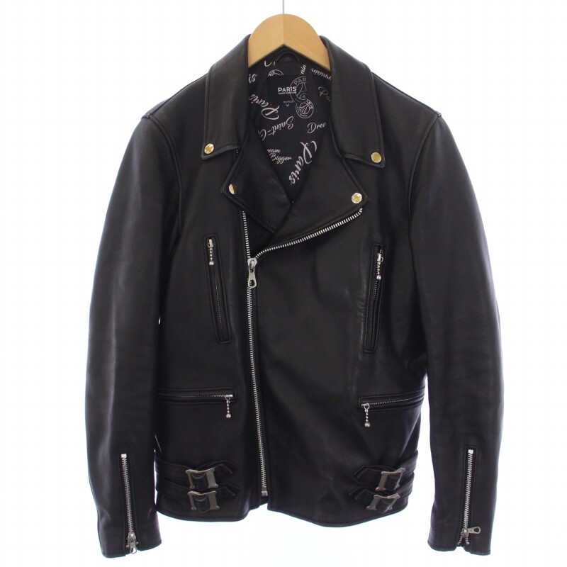 Edifice Paris Saint-Germain Double Rider Jacket Leather Zip Up M Black