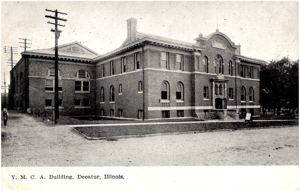Y.M.C.A. Building in Decatur Illinois IL 1900s Antique Postcard