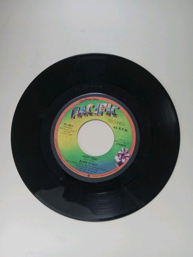 Alan O'Day Undercover Angel Just You 45 RPM Vinyl Single 1977 Pacific PC-001
