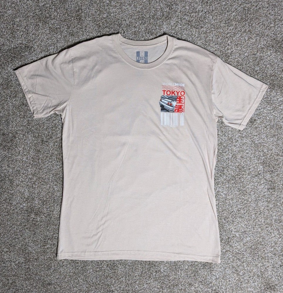 Men's Tokyo Nissan Skyline JDM Graphic Print T-Shirt Size LARGE | Casual Fashion