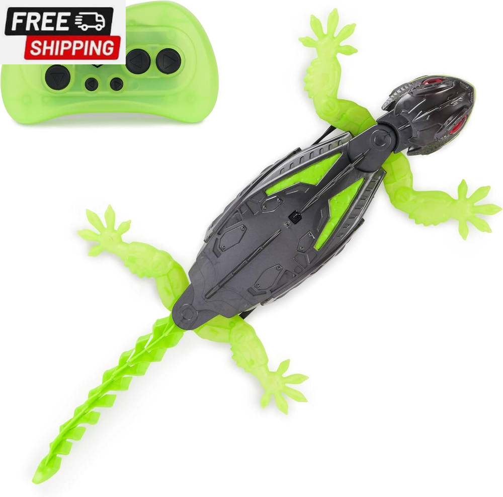 Wall Crawler Gecko, Rechargeable Remote Control Robot Kids Toys, Climbs up Walls