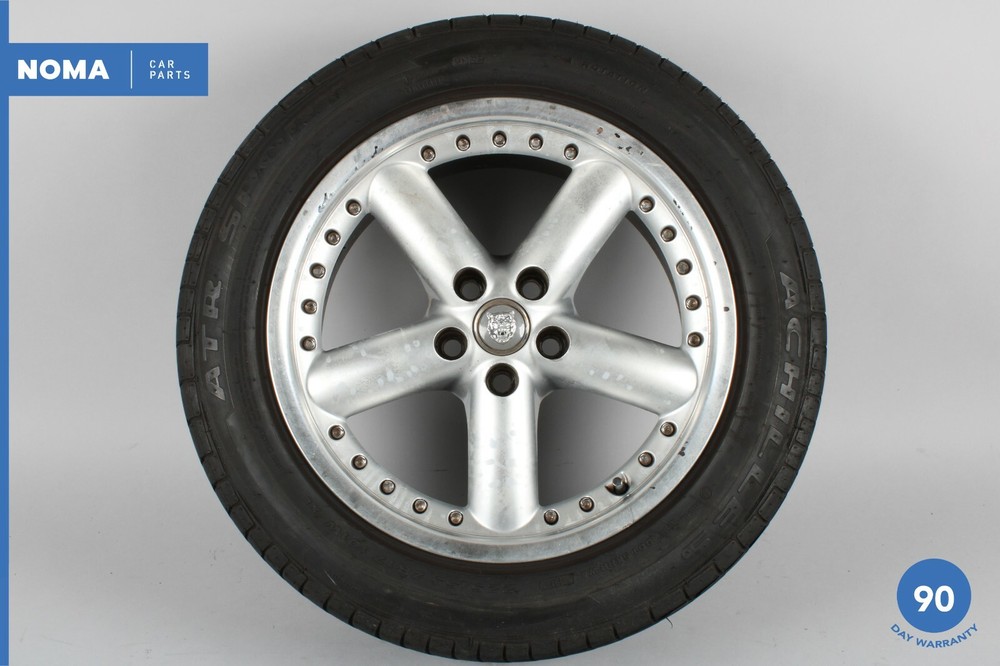 03-08 Jaguar S-Type X202 17x8 17 Inch 5 Spoke Rim Wheel w/ Tire Achilles OEM-image