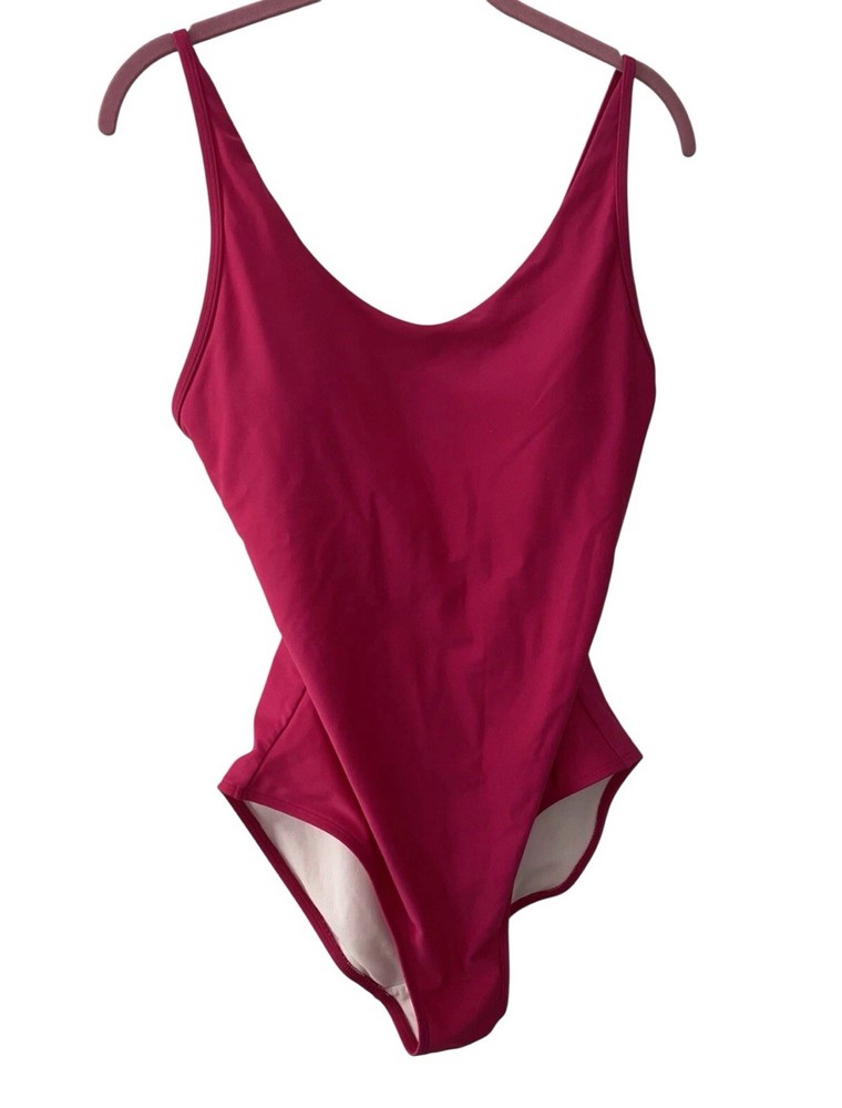 Orvis Women’s One Piece Pink Bathing Suit Size Small High Leg Adjustable Strap