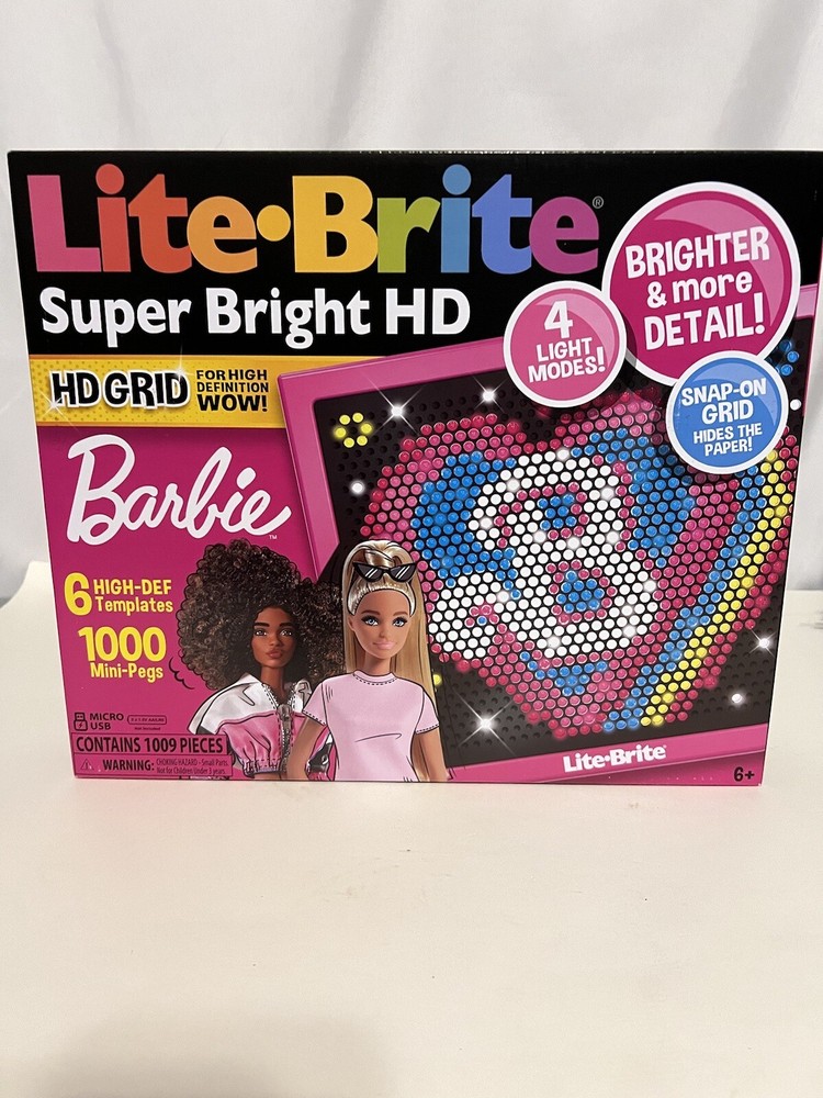 Lite Brite Super Bright HD, Barbie Edition - Creative Retro Light-Up pink