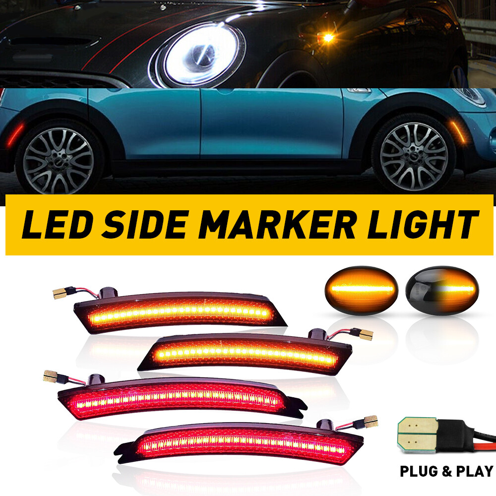 Front Rear LED Light Set Fits Side Marker Signal Mini Cooper R55 R56 R57 R58 R59
