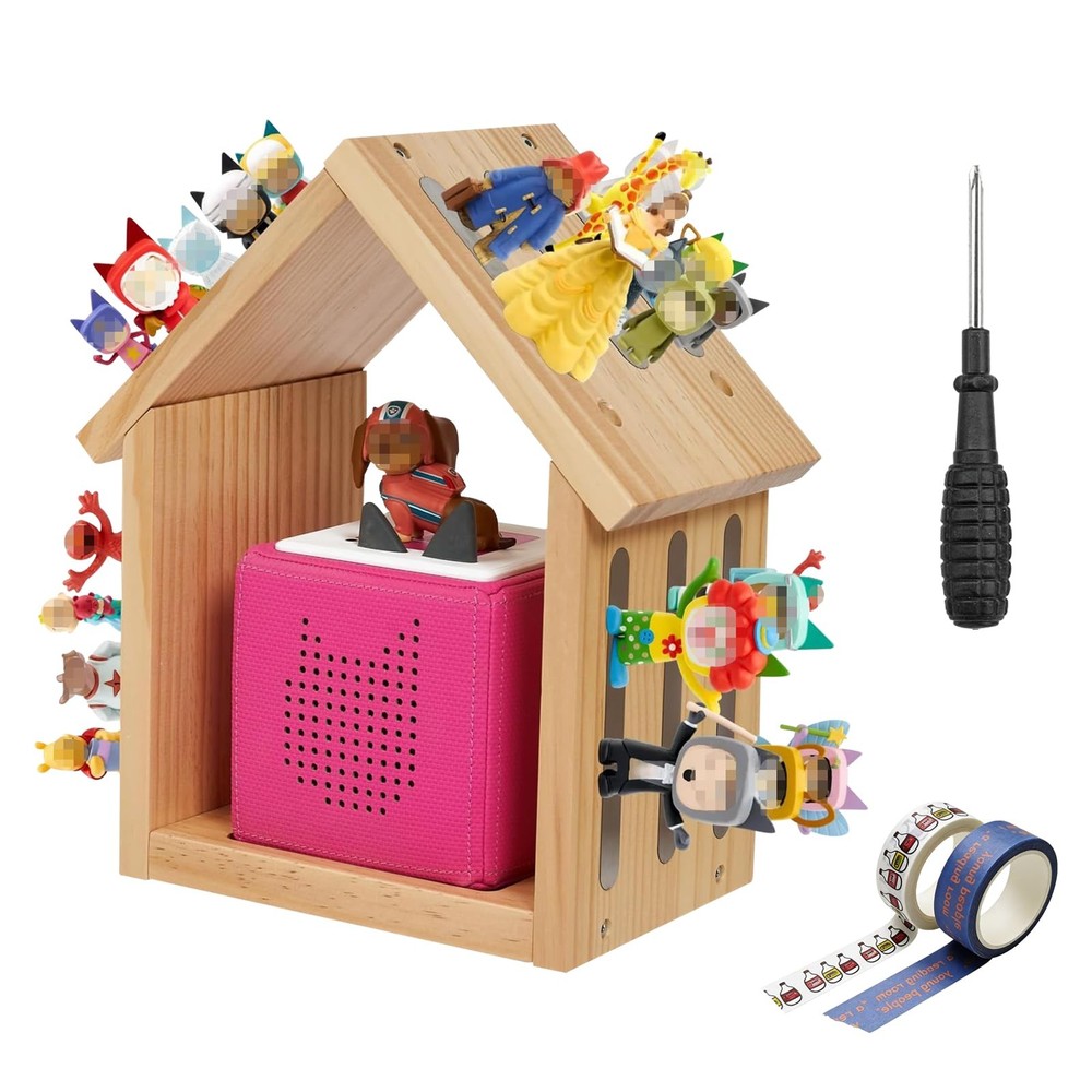 Magnetic Wall Shelf for Figures, Wooden Storage for Creative Characters, Hous...