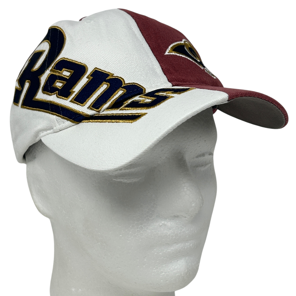 Vintage Y2K LA Rams NFL Strapback Hat White Football Game Day Cap