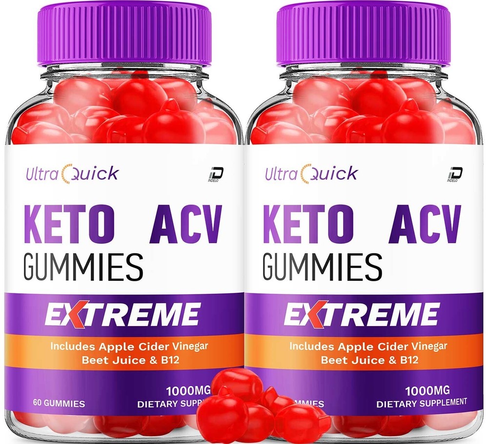(2 Pack) Ultra Quick Keto ACV Gummies-UltraQuick Apple Cider Vinegar 1000MG