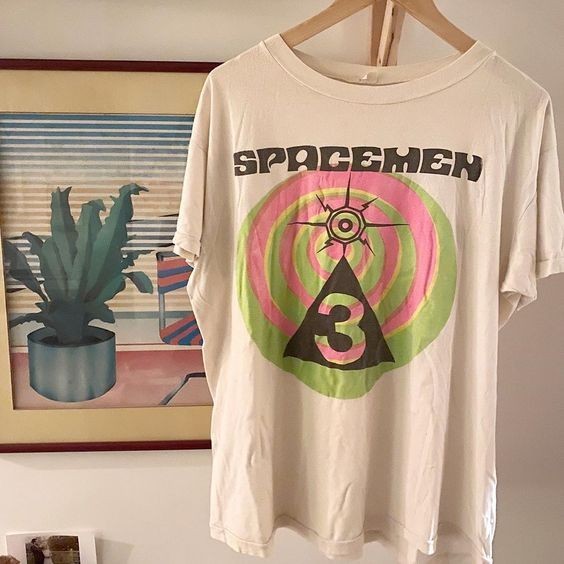 Spacemen 3 band graphic short sleeve white color shirt unisex men women KV20812