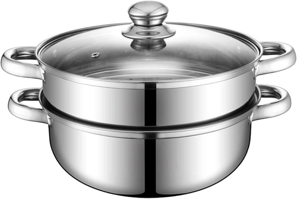 Steer Pot for Cooking 11 inch Steer Pot 2-tier Multipose 18/10