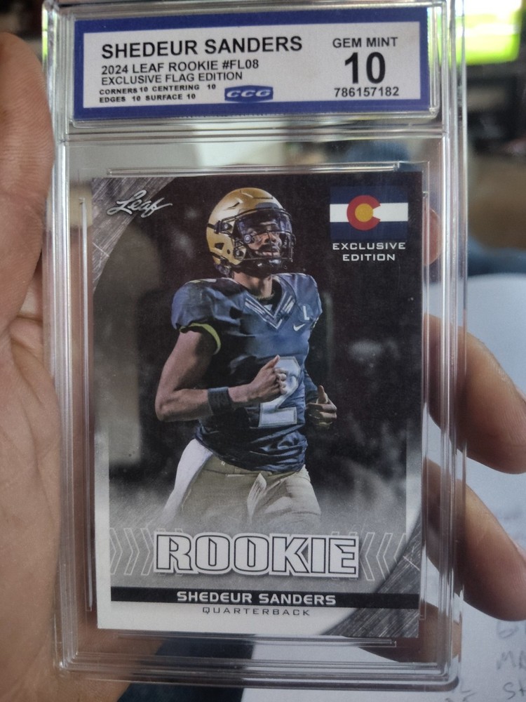 Shedeur Sanders 2024 Leaf Flag Edition FL08 CCG 10 RC Graded Rookie Card NFL