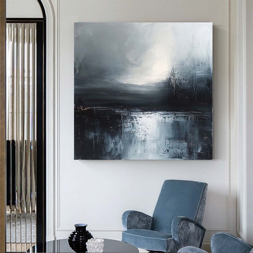 Hand Painted Abstract Painting Texture Acrylic Modern Art Oil Painting white