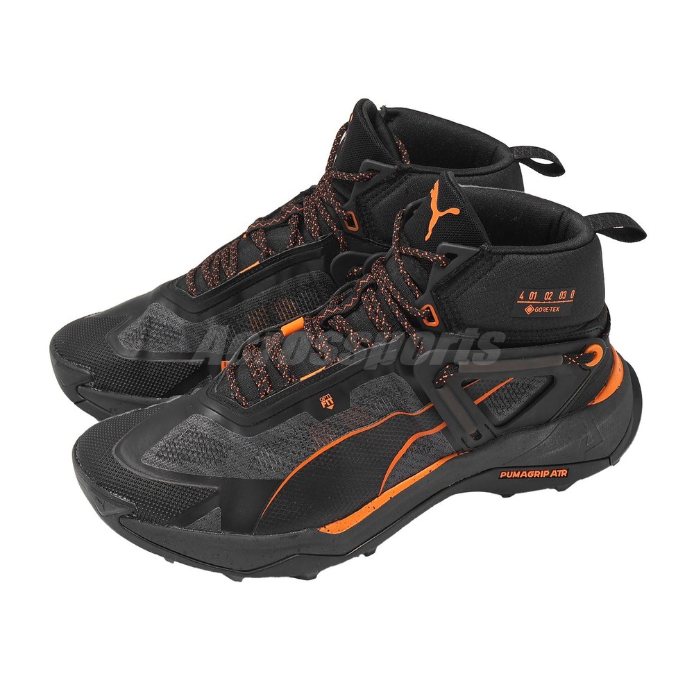 Puma Explore Nitro Mid GTX Gore-Tex Black Orange Men Trail Running 377860-05