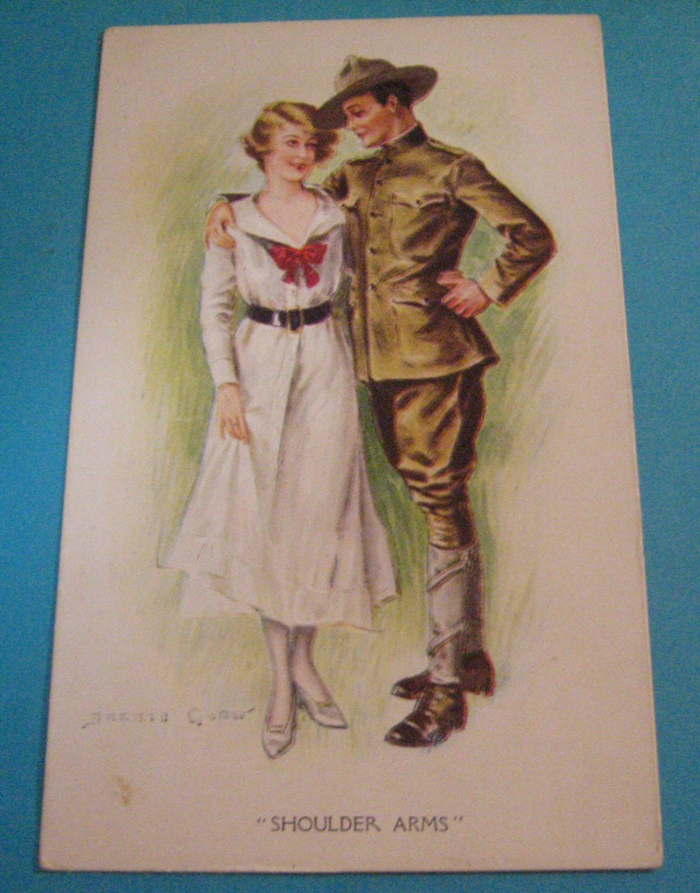 Archie Gunn Antique Divided Back U.s. Military Man With Sweetheart Fashion