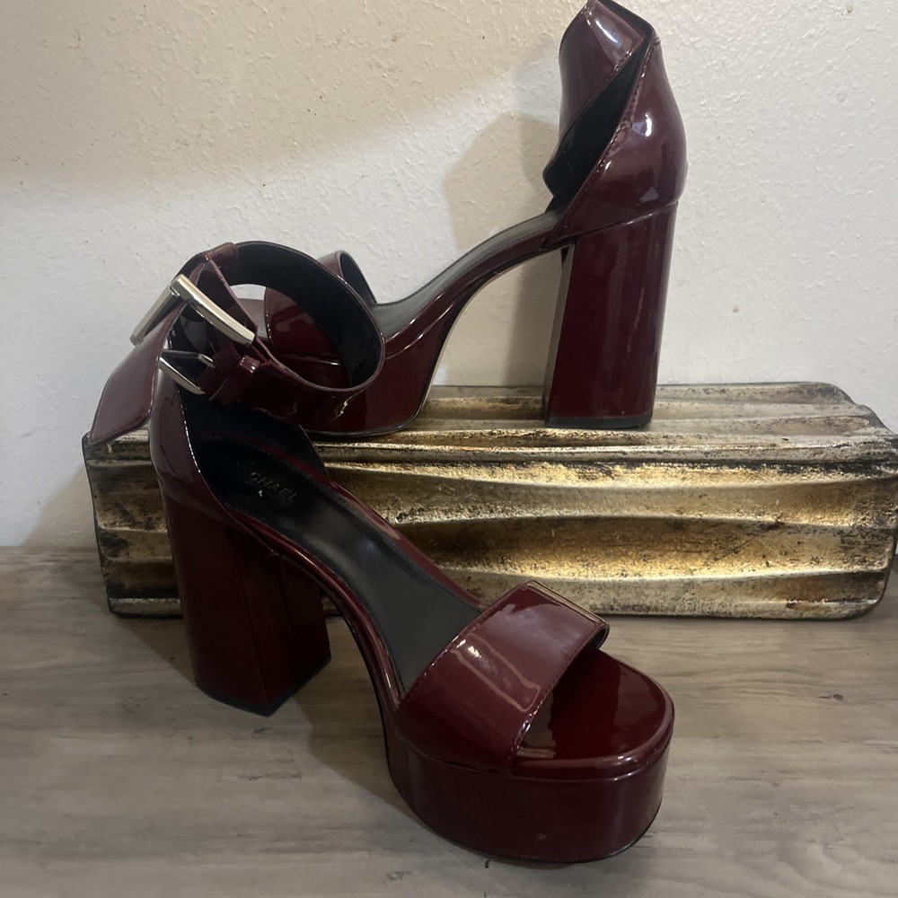 Michael Kors,  Sandals burgundy Patent Leather Women SZ 7 1/2