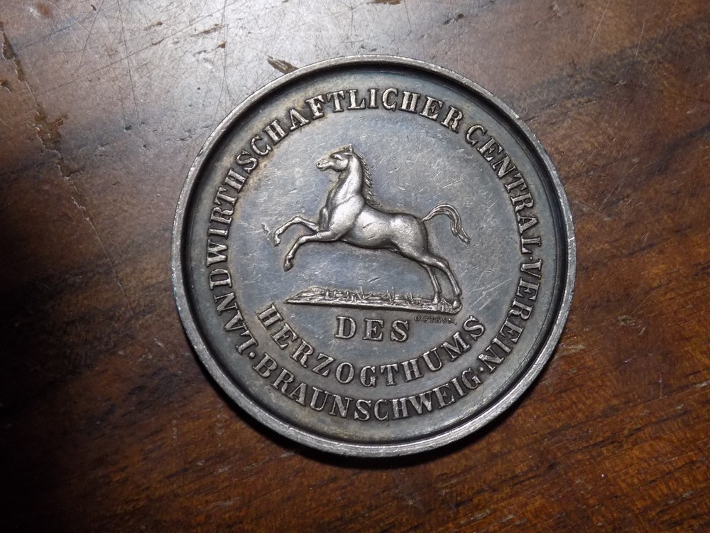 1906 German Duchy of Brunswick Poultry Breeding Award Medal - Silver - 36mm