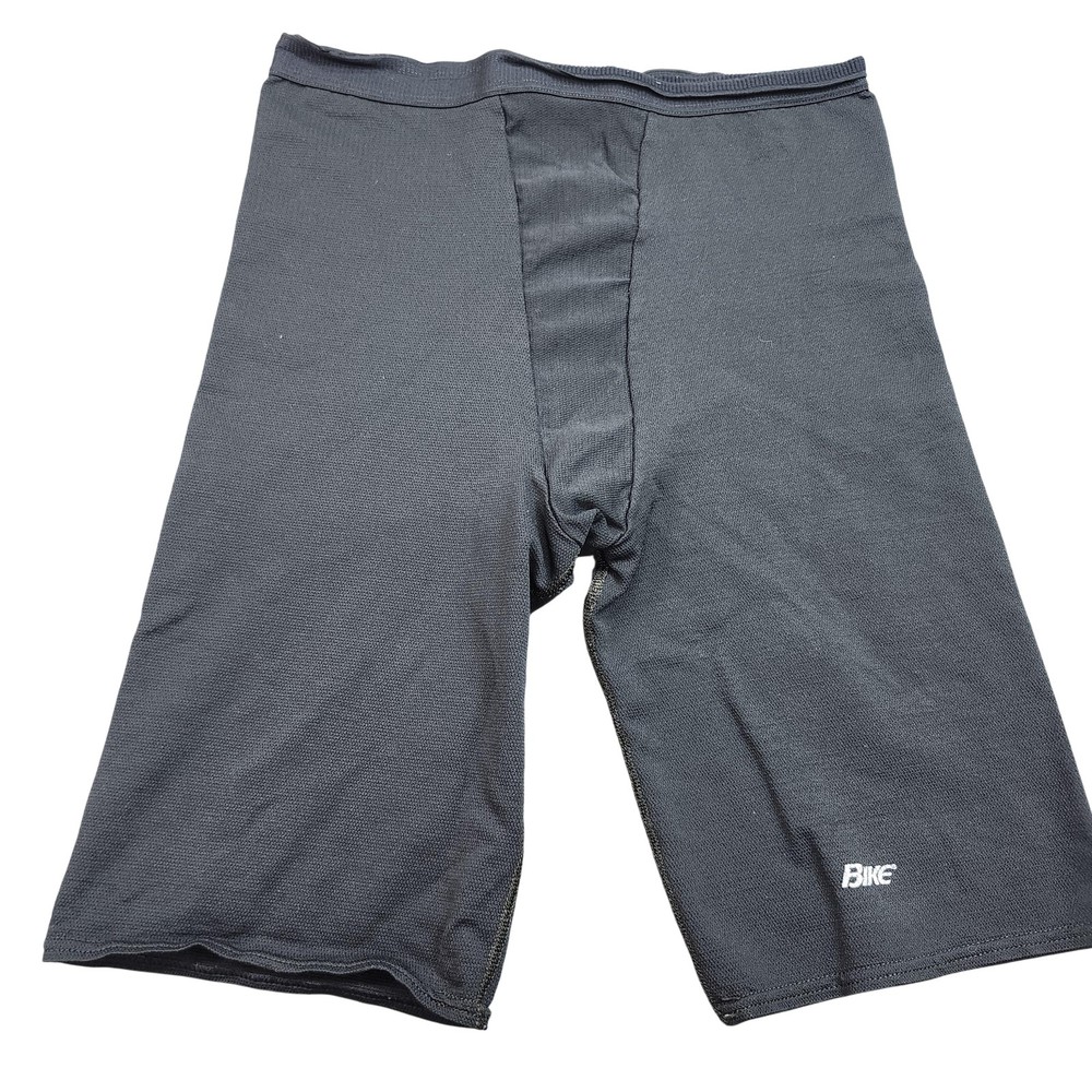 Bike Compression Shorts Mens Medium Black Mesh Elastic Waist Athletic Gym