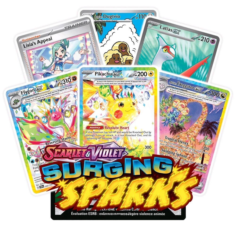100 Surging Sparks Codes - Booster Packs - Pokemon PTCGL (Digital Delivery)