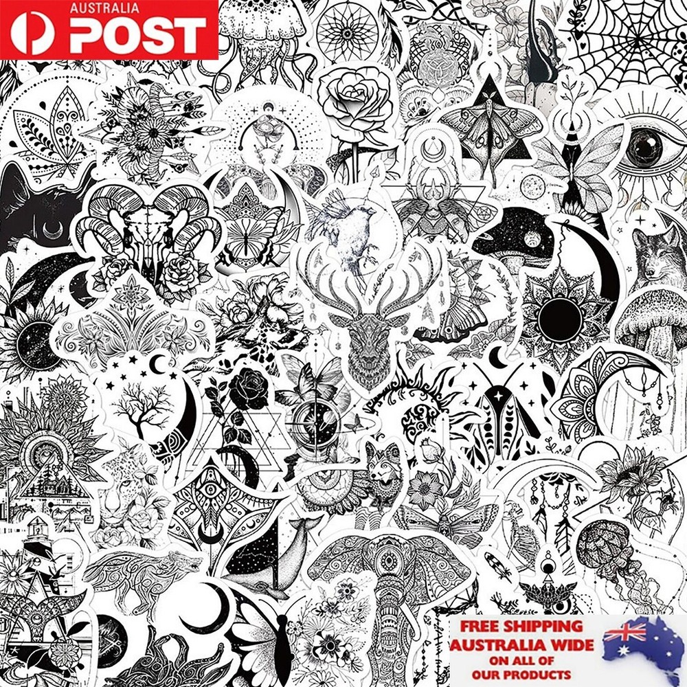 50pcs Goth Art Tattoo Style Sticker Pack Waterproof Graffiti Phone Decal Laptop