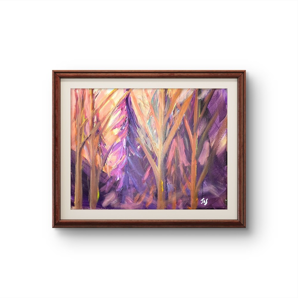 Abstract Landscape Acrylic 11 X 14 Original Painting OOAK, Modern ,Contemporary