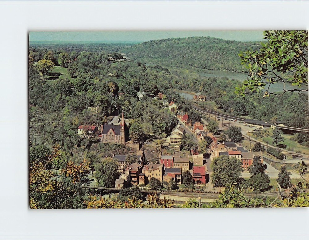 Postcard Aerial View Harpers Ferry West Virginia USA