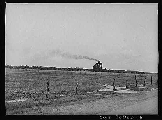 Photo:1900s Steam Tractor Plowing Field Rural Farm Landscape Smoke