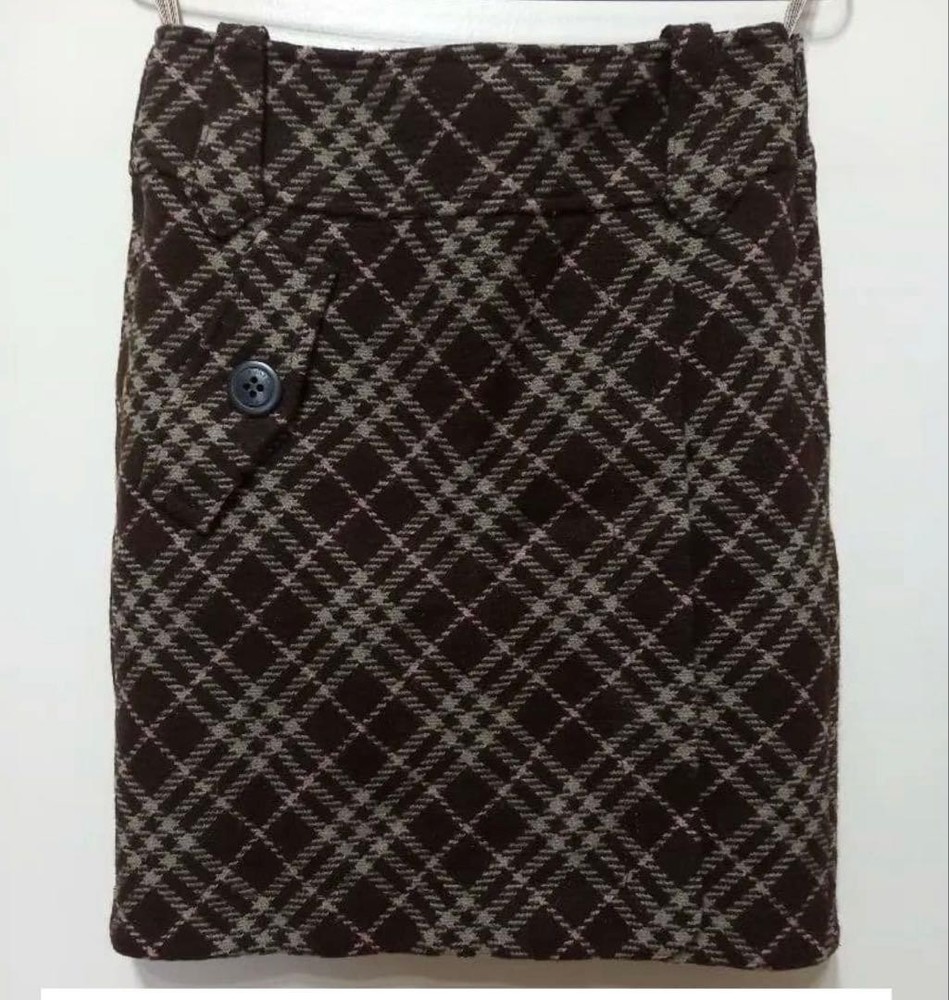 BURBERRY BLUE LABEL Plaid Mini Skirt Brown Size 38