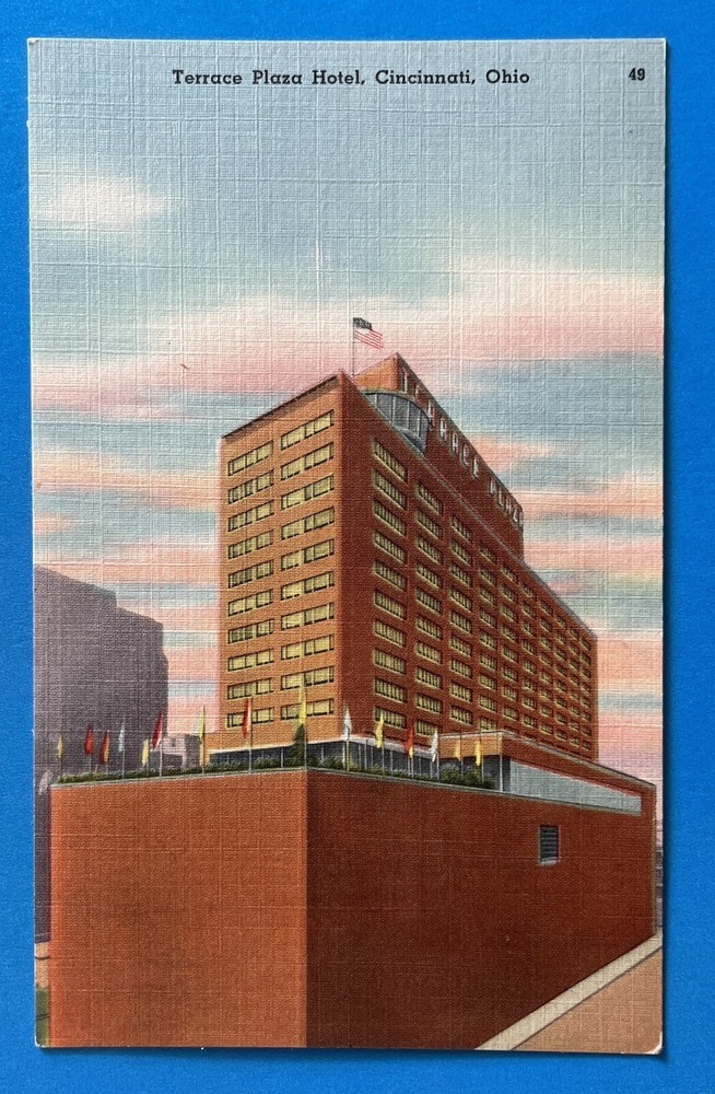 Cincinnati Ohio Terrace Plaza Hotel Vintage Linen Postcard