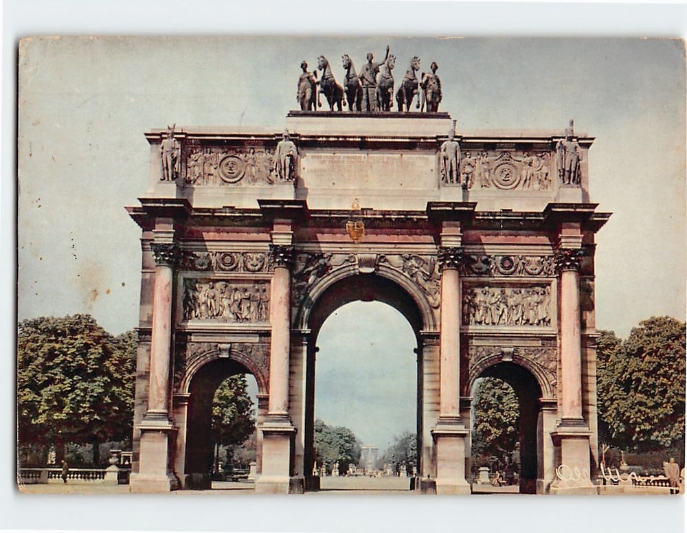 Postcard Jardin des Tuileries L Arc de Triomphe du Carrousel Paris France