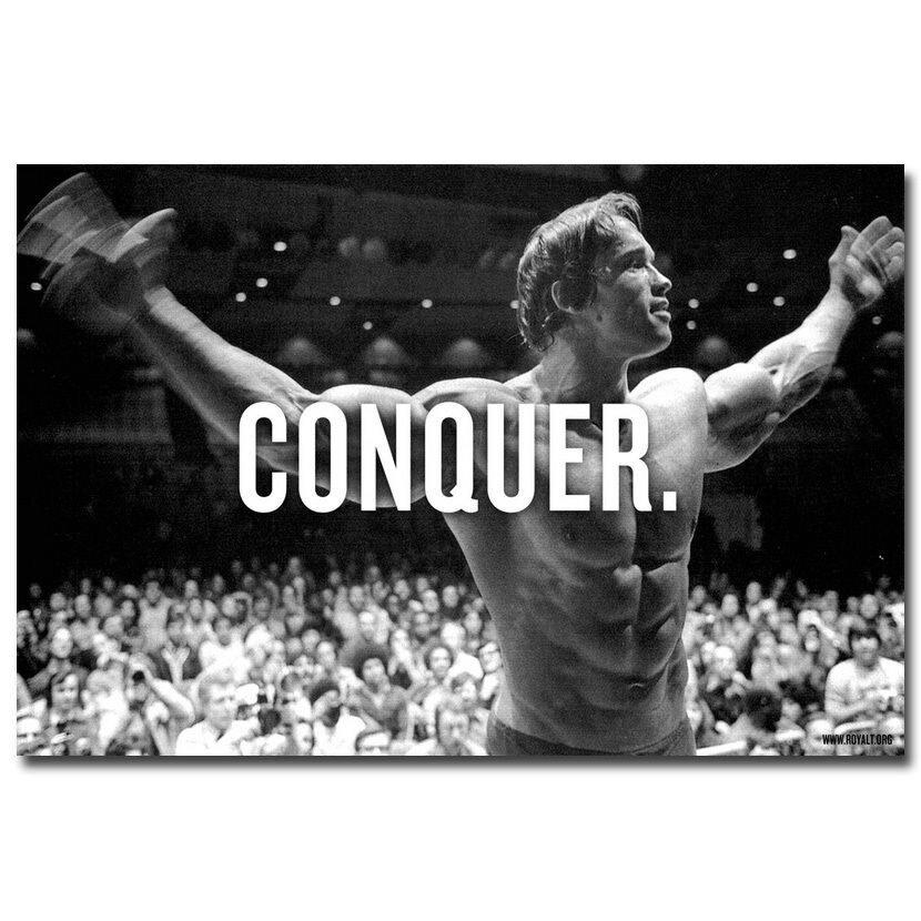 81362 CONQUER Arnold Schwarzenegger Motivational Wall Print Poster US