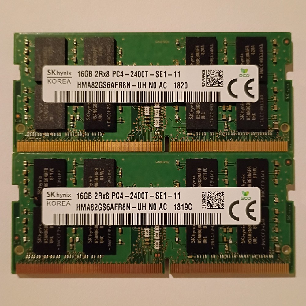 32GB KIT [2x16GB] SK hynix PC4-2400T DDR4 2RX8 SODIMM Laptop Memory RAM Tested✅✅