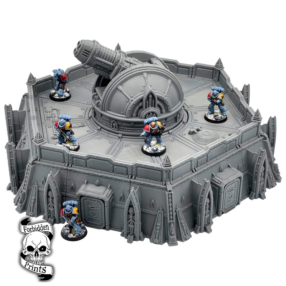 Giant Grimdark Gothic Artillery Gun Fortification 28mm Wargaming Terrain Scenery