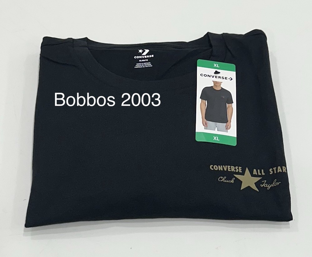 Converse Men's All Star Chuck Taylor Short Sleeve T-Shirt, Black, Size XL