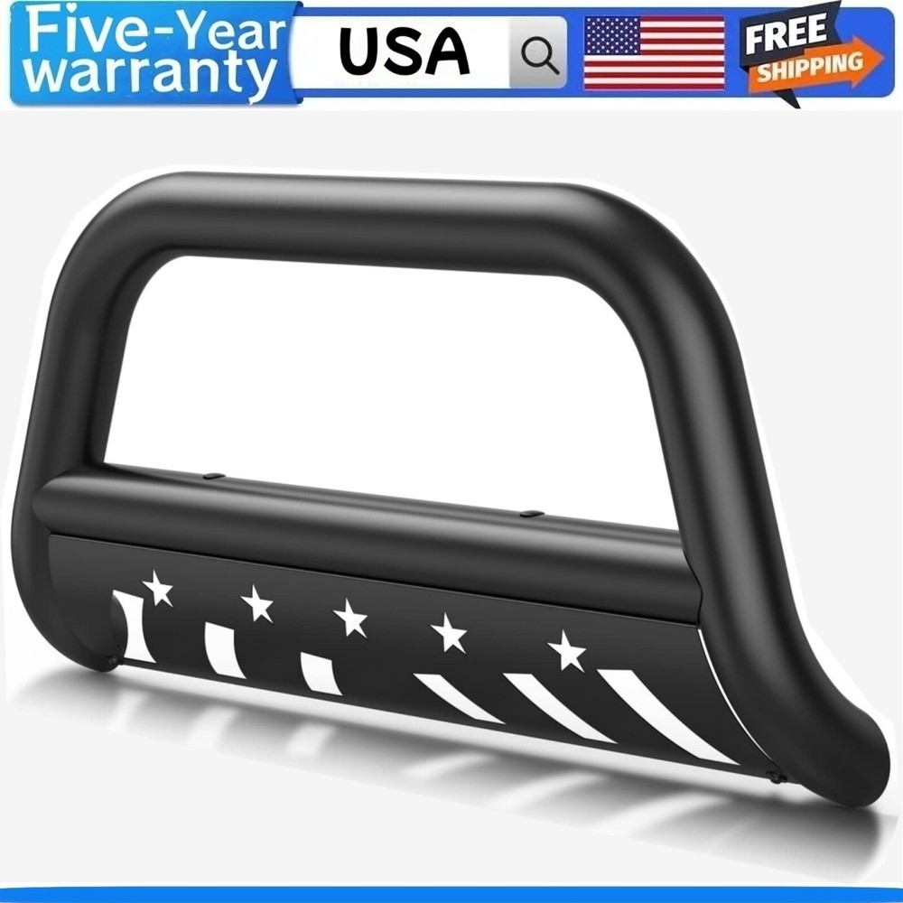 Bull Bar Front Grille Brush Push Bumper Guard w/Skid Plate for 2016-2022 Tacoma