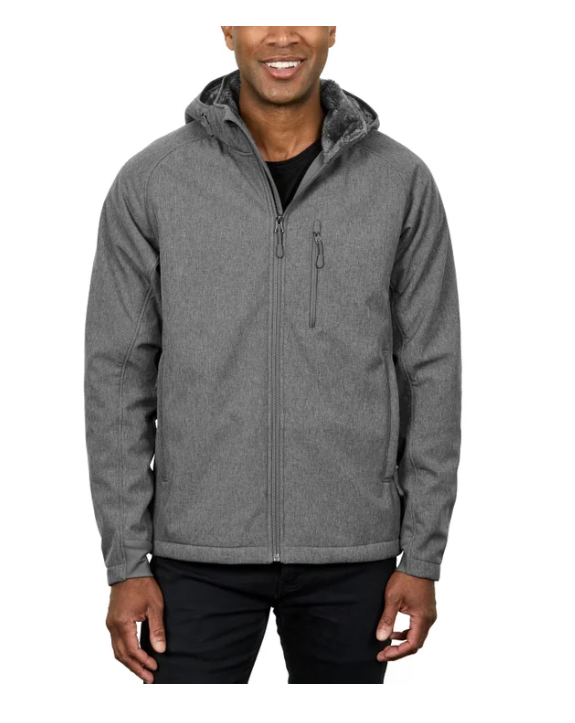 Kirkland Signature Men's Fleece Lined Softshell Full Zip Jacket Gray Size XL