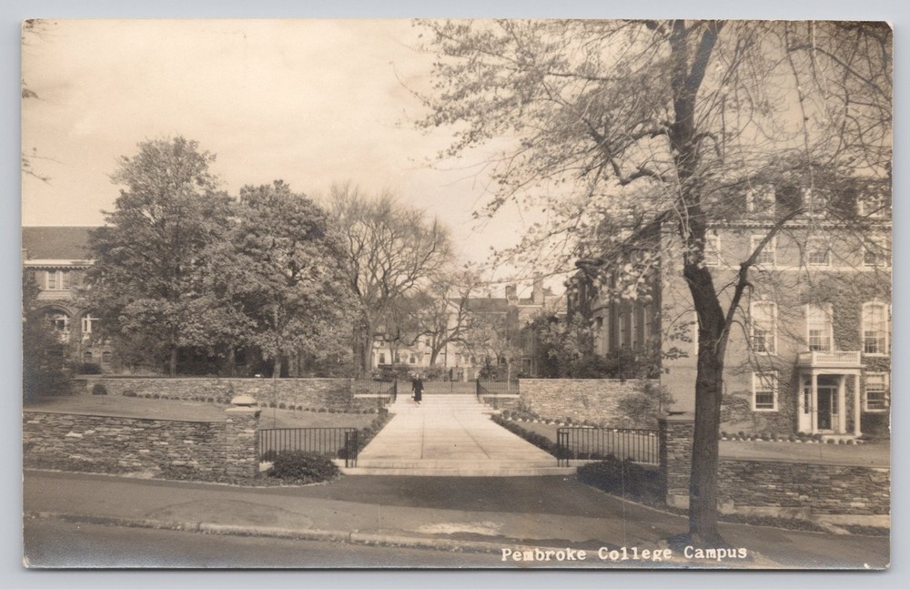 Pembroke College Campus RPPC Postcard Providence Rhode Island Vintage