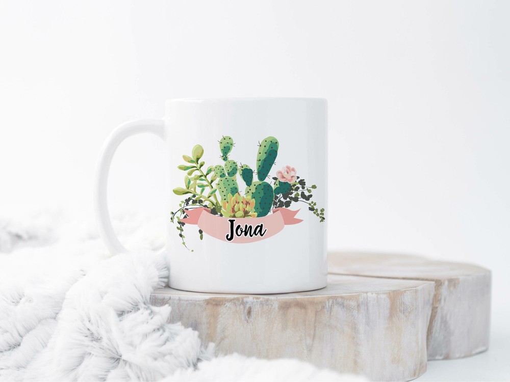 Cactus Name Mug Custom Name Mug Personalized Mug Custom Coffee Mug Monogram Mugs