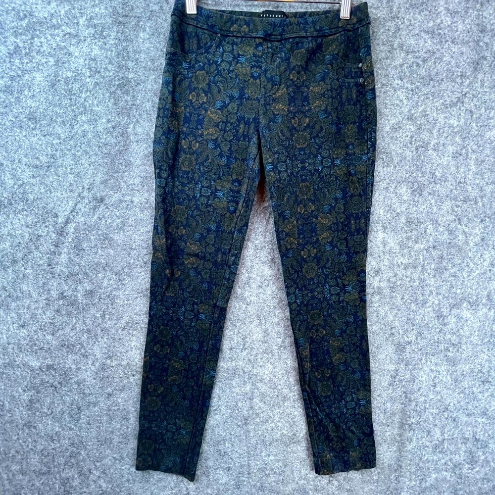 Sanctuary Womens Small Blue Floral Print Stretch Leggings with Elastic Waist