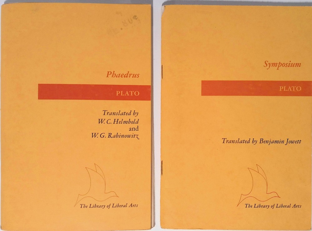 Plato Phaedrus & Symposium Library of Liberal Arts Booklets Lot of 2 1956 & 1958