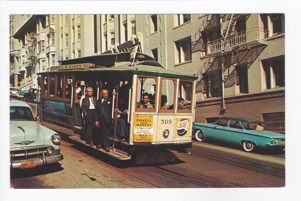 World Famous San Francisco Cable Car San Francisco California Chrome Postcard