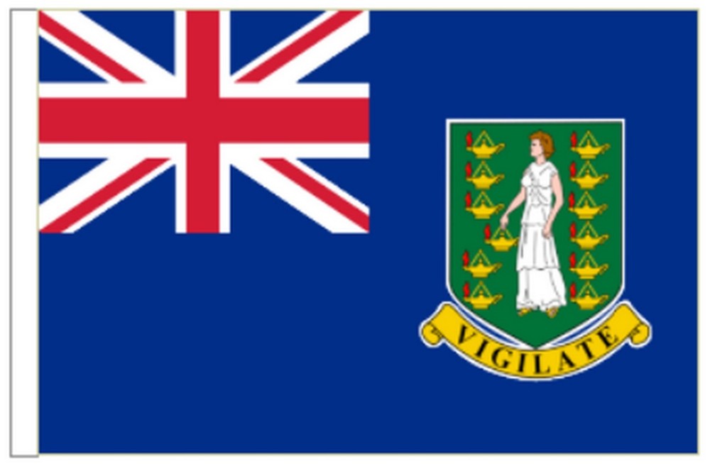 British Virgin Islands Sleeved Boat Courtesy Flag 45cm x 30cm