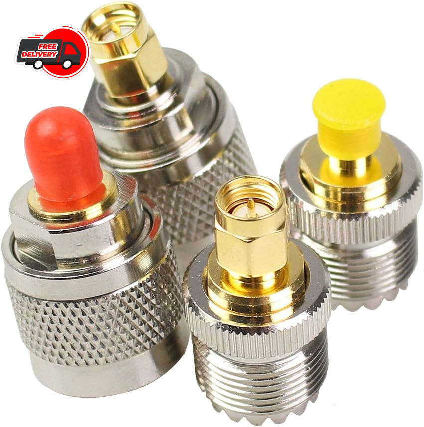 SMA SO239 Adapter 4PCS UHF PL259 to SMA Male Female Connector Kit 4 Type Set