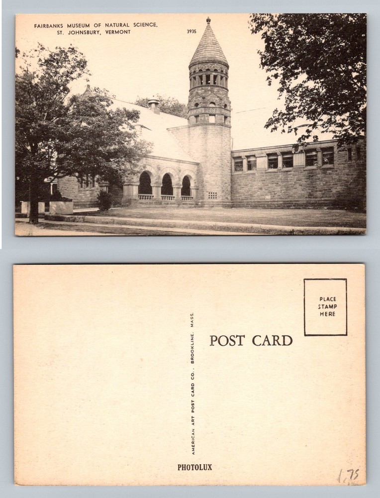 St. Johnsbury, VT-Vermont, Fairbanks Museum of Natural Science Vintage Postcard