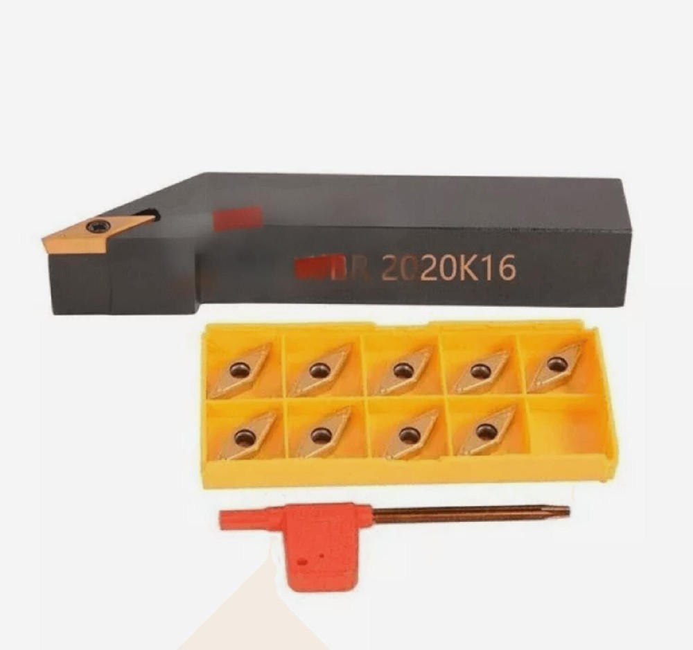 SVJBR 2020K16 Lathe Tool Holder with 10PCS VBMT160408-HQ Inserts 20x125mm  