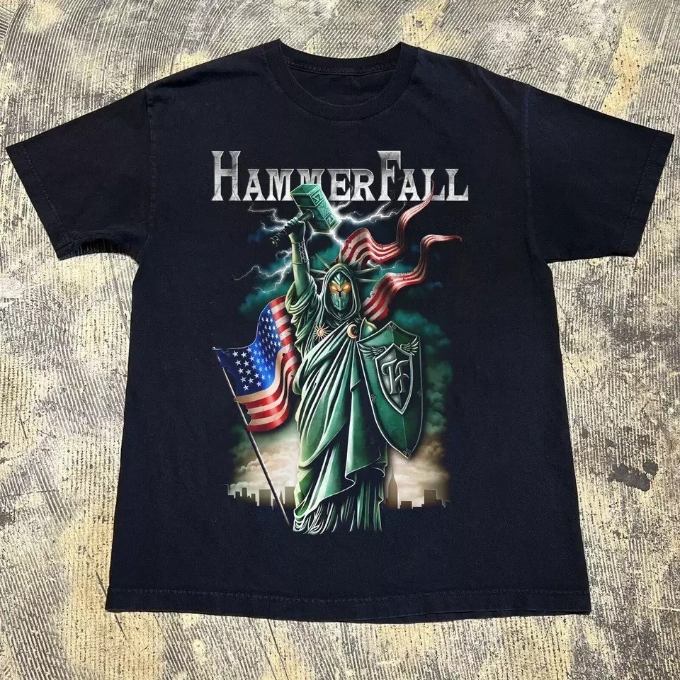 NEW Hammerfall Band Tour Heavy Cotton Black T Shirt S-5XL