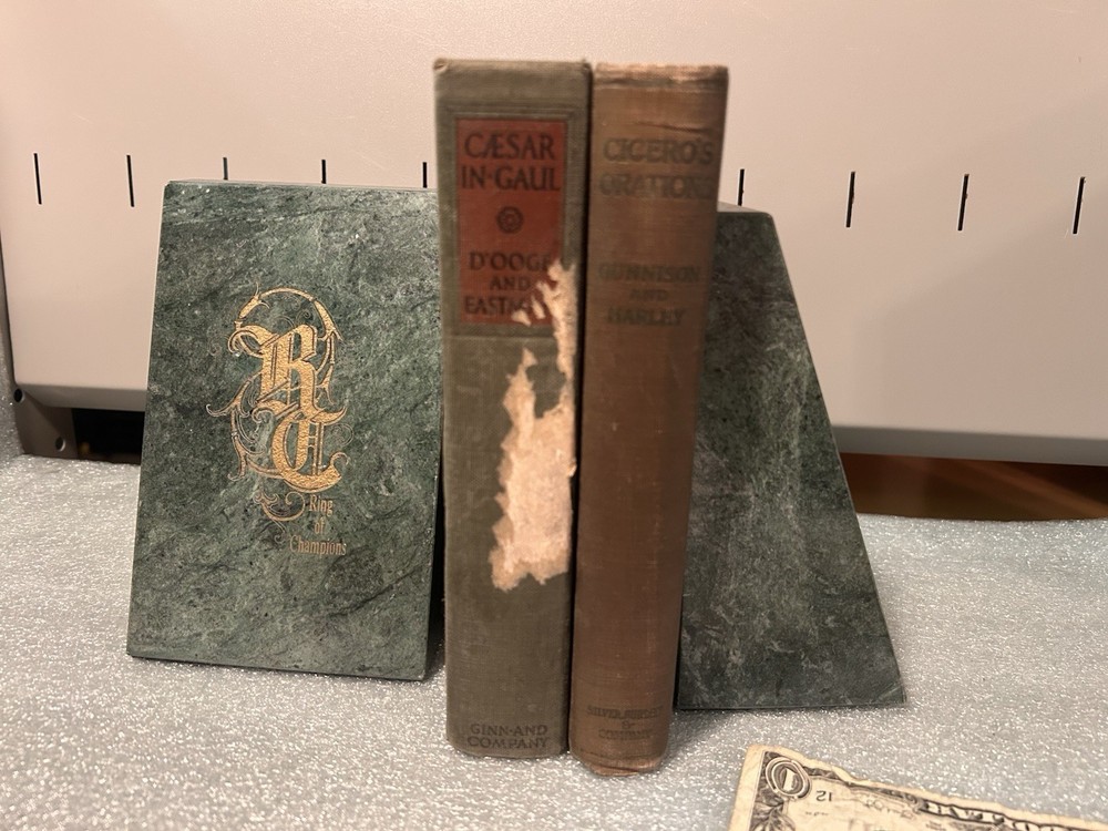 Lot of 2 Antique Latin Classics Books Cicero’s Orations Caesar In Gaul 1912