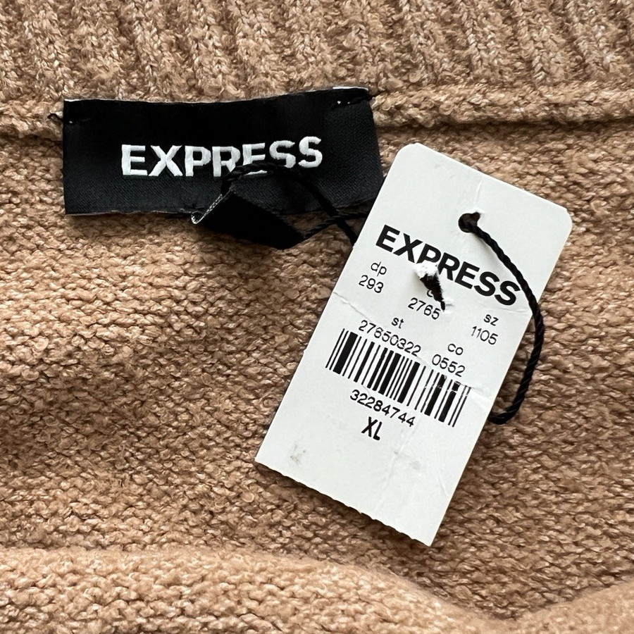 Express Women’s Solid Beige Knit Pencil Skirt Pull-On Elastic Waist XL